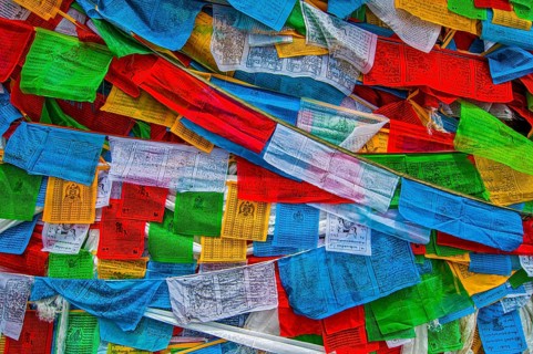 Prayer flags along the friendship highway
