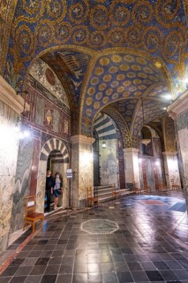 Splendid interior in the Unesco world heritage site the Aachen cathedral
