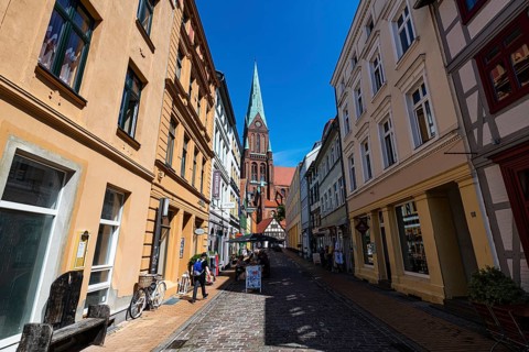 Old town of Schwerin with the cathedral