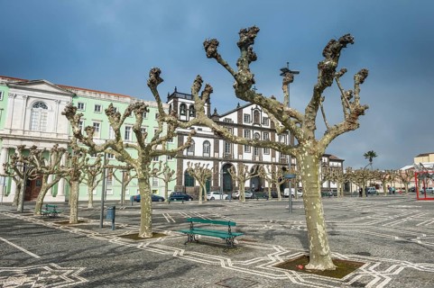 5 th of October square in the historic town of Ponta Delgada