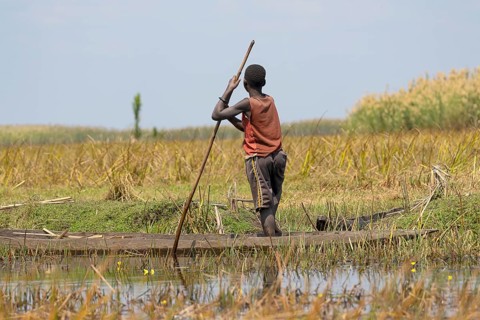 Local man on canoe