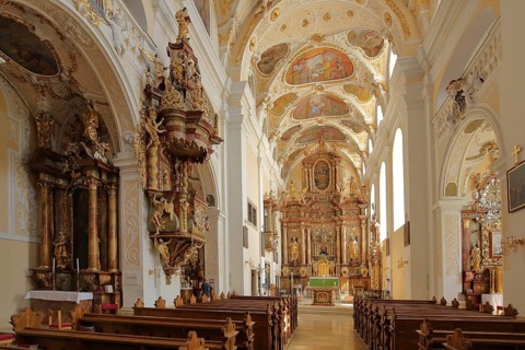 Interior view with pulpit