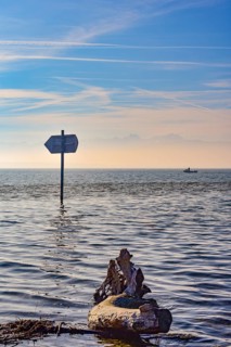 Lake sign on Lake Constance near Lindau