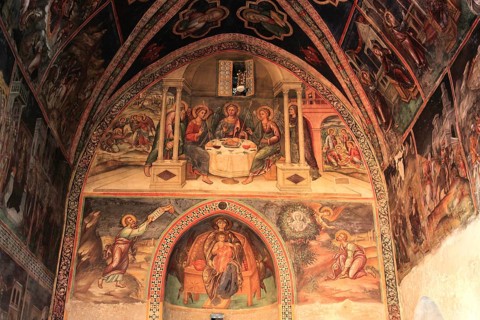 Barn-roofed churches in the Troodos Mountains on Cypriot Orthodox churches