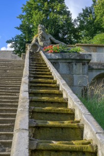 Staircase with water stairs at the former spa of