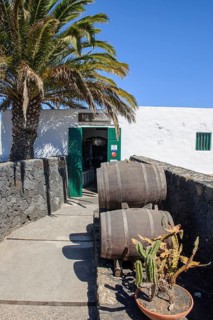 Entrance to wine museum El Grifo in historic bodega from 1775