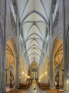 Interior view of the neo-Gothic collegiate church of