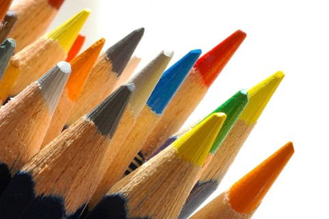Close-up of crayons against a white background