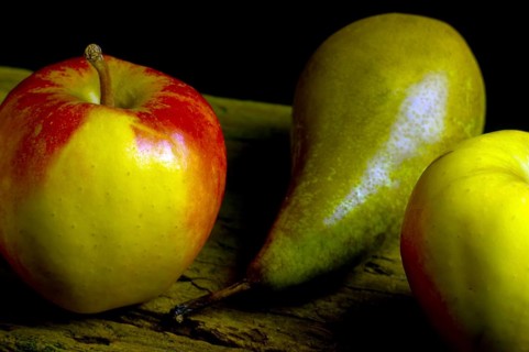 Two apples and a pear