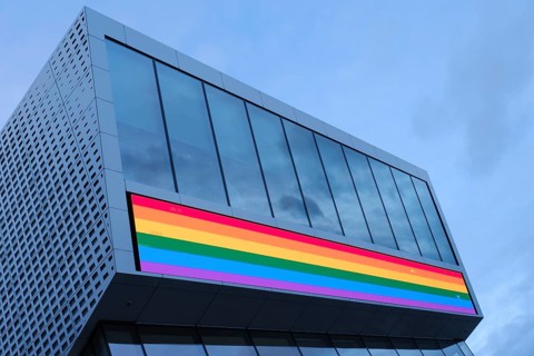Facade with rainbow colours