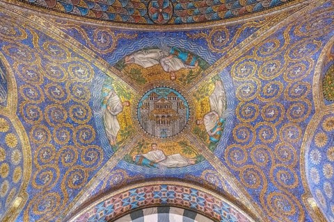 Splendid interior in the Unesco world heritage site the Aachen cathedral
