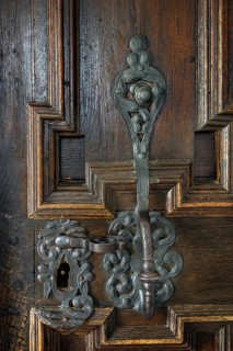 Old forged door lock