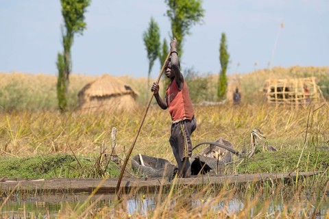 Local man on canoe