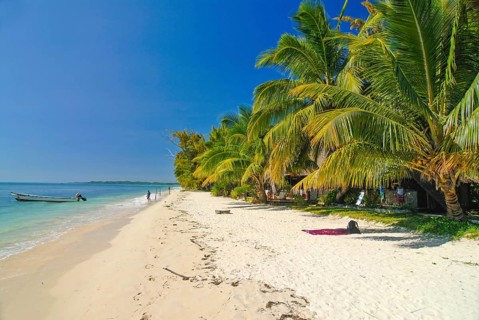 White sand beach in Iles aux Nattes near Ile saint marie