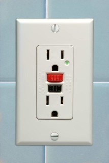 GFCI AC Electrical Wall Socket with Circuit Breaker