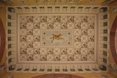 Ceiling painting with Pegasus