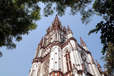 The Church of our Lady of Lourdes built in 1840 is the replica of the Basilica of Lourdes in Tiruchirappalli Trichy