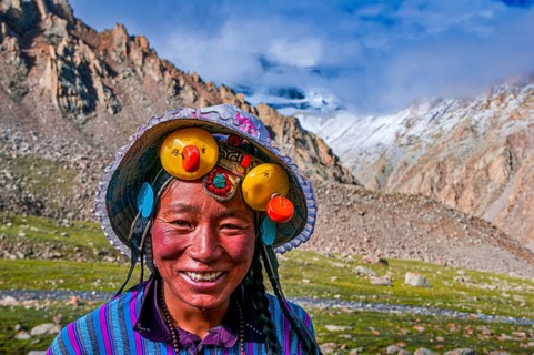 Pilgrim before Mount Kailash