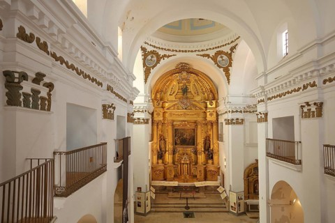 Interior view with gallery of the church Iglesia de San Francisco Javier