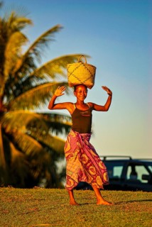 Woman wit ha basket on her head