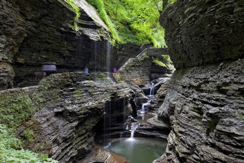 Watkins Glen State Park is located outside the village of Watkins Glen