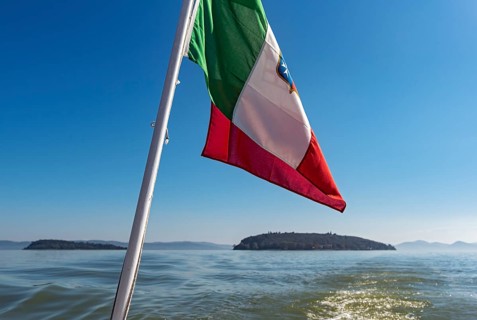 Italian National Flag on a boat