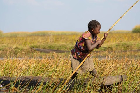 Girl on canoe