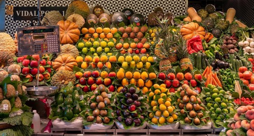 Market stall in the La Rambla market hall