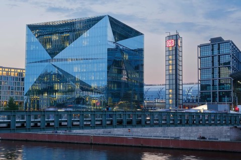 Office building cube Berlin next to the main station