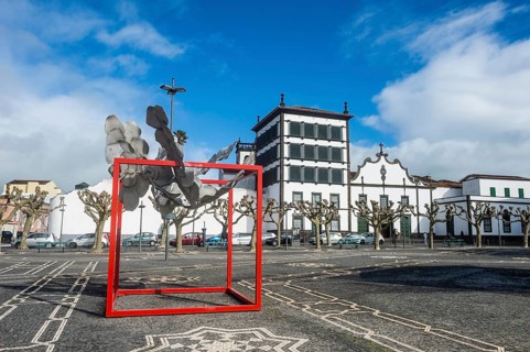 5 th of October square in the historic town of Ponta Delgada