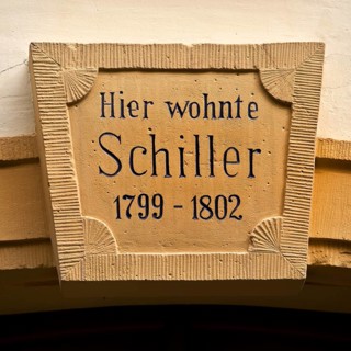 Sign on the house where Friedrich von Schiller lived from 1799 to 1802