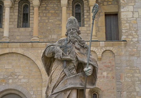 Statue of St. Boniface in front of the cathedral