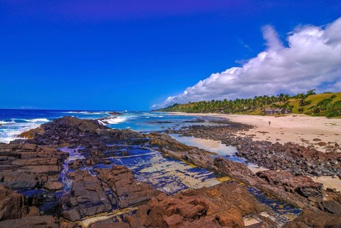 Northern beach Plage du Nord on the island Ile Sainte-Marie although Nosy Boraha