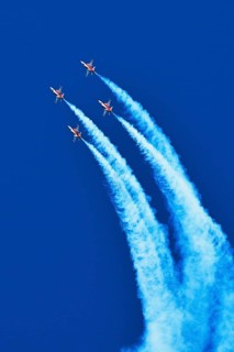 Formation flight of the Patrouille Suisse with the Northrop F-5E Tiger II