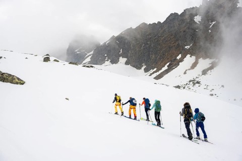 Ski tourers in winter