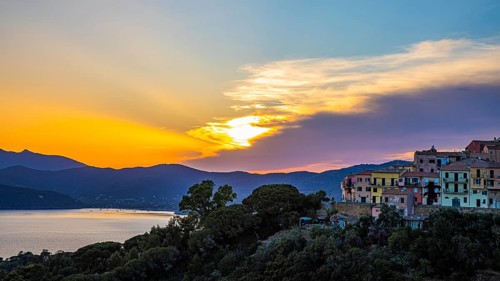 Evening mood over Capoliveri and the Golfo Stella