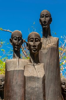 Local wooden art statues in the Ankarafantsika National Park