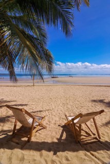Sun loungers on the beach of Andilana