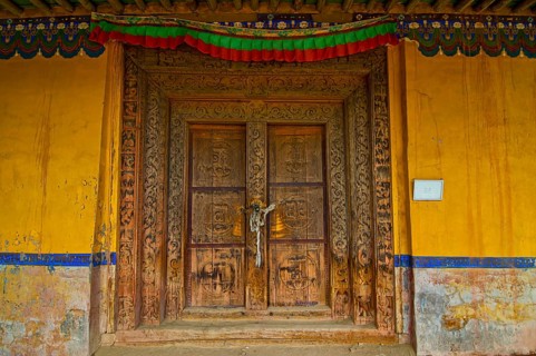 Entrance to an old temple in the kingdom of Guge