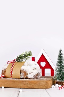 Traditional German Stollen cake