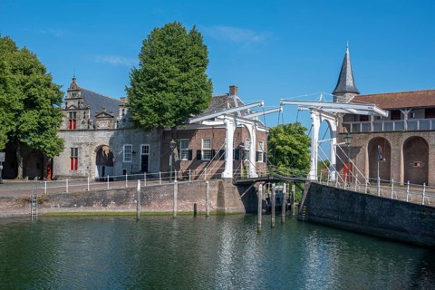Canal Bridge at the Old Harbour between Zuidhavenpoort and Noordhavenpoort