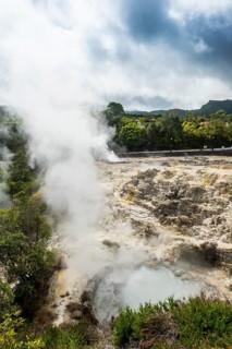 Fumaroles in the town of Furnas