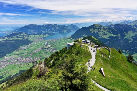 View of the mountain station of the Stanserhorn
