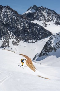Ski tourers on the descent