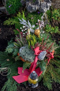 Grave with flower decoration