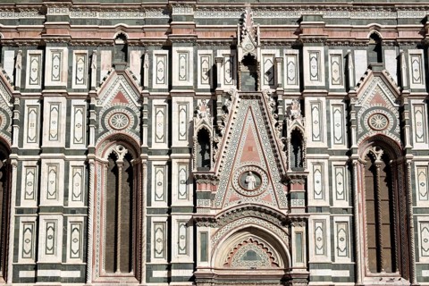 Colourful marble facade