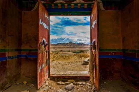Entrance to an old temple in the kingdom of Guge