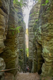 Narrow passage at the Prachov Rocks