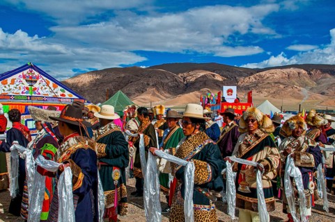 Traditional festival of the tribes in Gerze Western Tibet