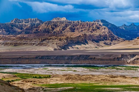 Overlook over the fertile valley of the kingdom of Guge